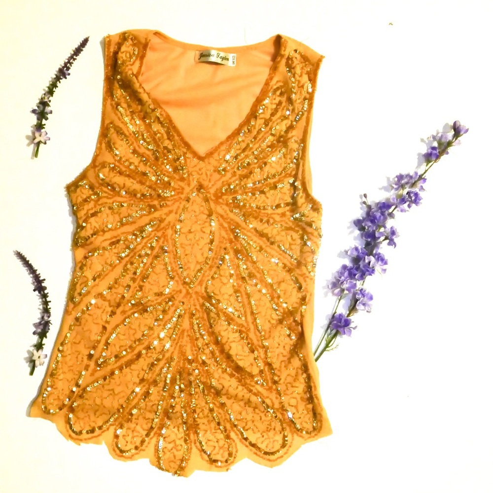 Jessica Taylor exquisite bead embellished tank top